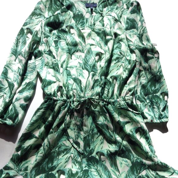 Dressy Romper/ Kaari Blue/Green Tropical Print/ Size M - Picture 1 of 6